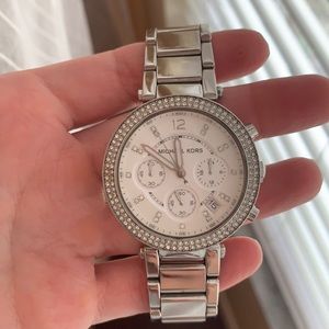 Michael Kors watch silver women diamonds